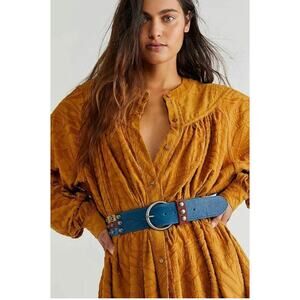 Free People Can't Stop Dreaming Oversized Tunic Gold Brown Size M